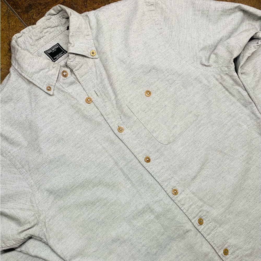 Todd Snyder Light Gray Cotton-Wool Blend Shirt